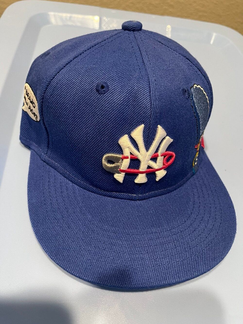 Sukamii “The Warriors” Blue Snapback Hat – Embroidered Cartoon Cap Size S